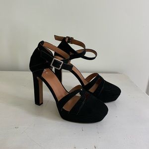 Black high heel platform shoes